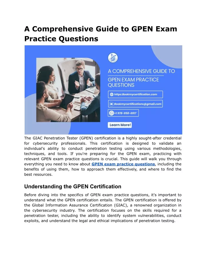 a comprehensive guide to gpen exam practice