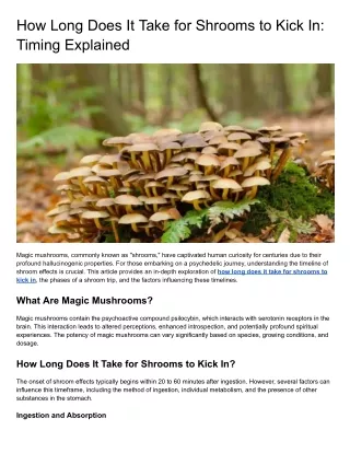 How Long Does It Take for Shrooms to Kick In_ Timing Explained