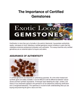 The Importance of Certified Gemstones