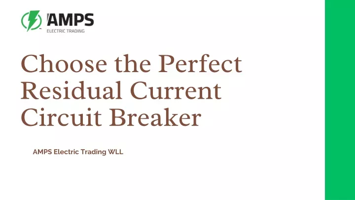 choose the perfect residual current circuit