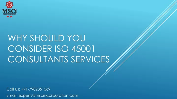 why should you consider iso 45001 consultants services