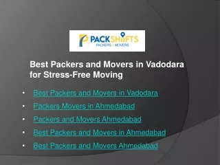 Best Packers and Movers in Vadodara for Stress-Free Moving