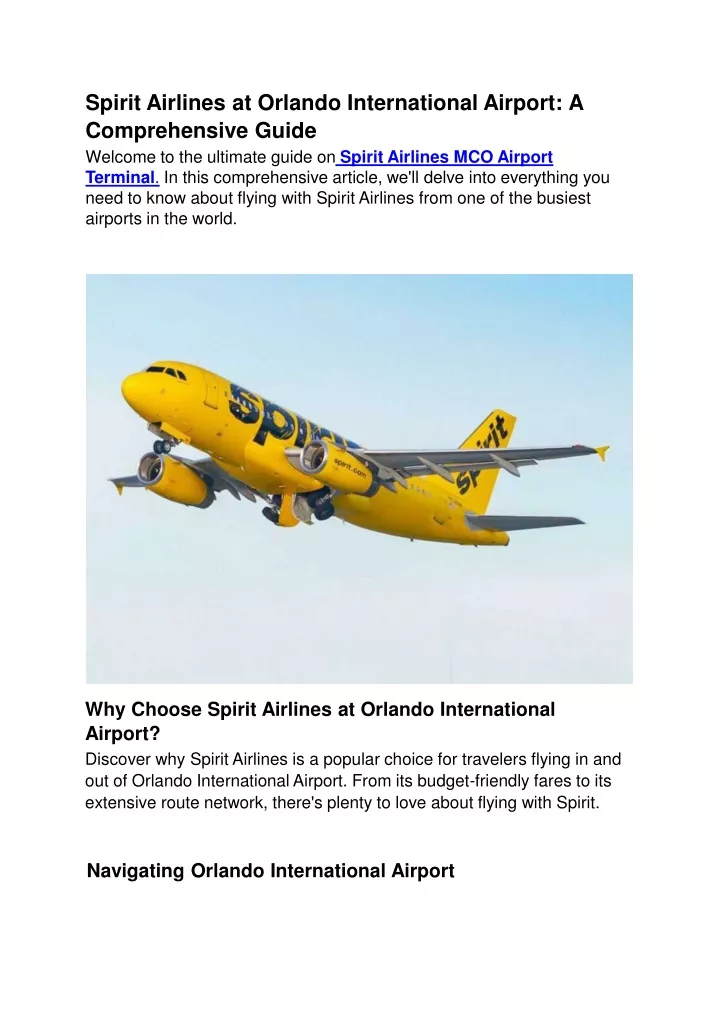 spirit airlines at orlando international airport