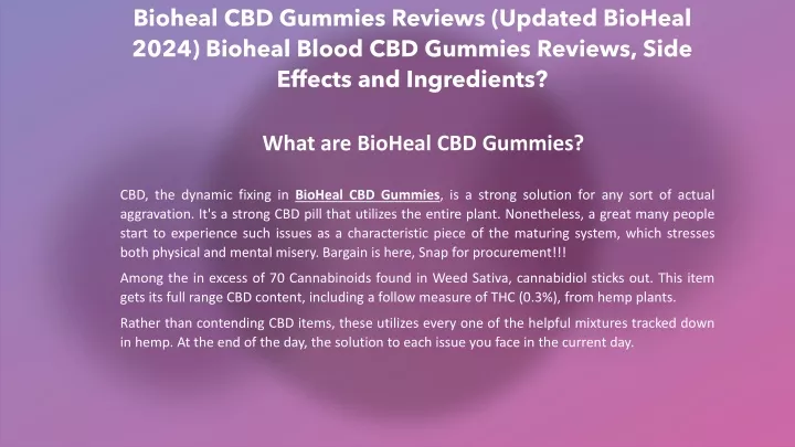 bioheal cbd gummies reviews updated bioheal 2024