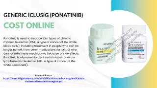 Generic Iclusig (Ponatinib) Cost Online