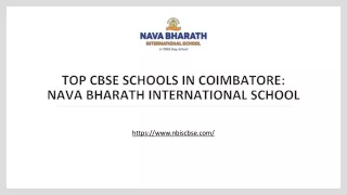 Top CBSE Schools in Coimbatore Nava Bharath International School