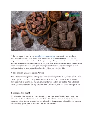 Non-Alkalized Cacao Powder_ A Superfood for Skin and Beyond