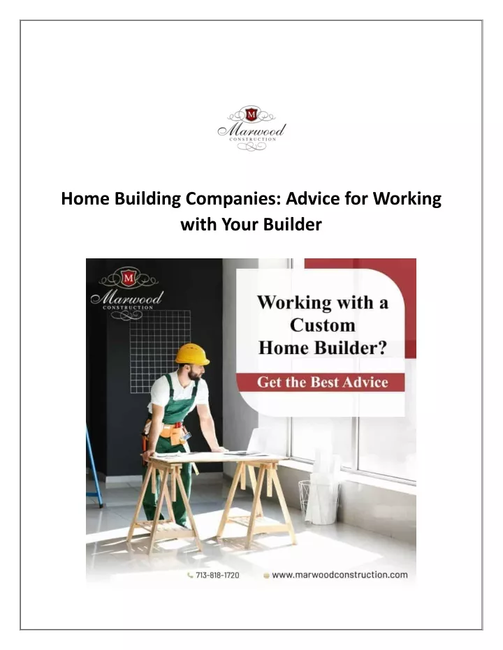 home building companies advice for working with