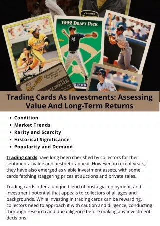 Trading Cards As Investments Assessing Value And Long-Term Returns