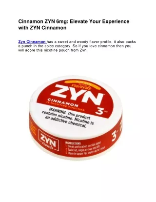 Cinnamon ZYN 6mg Elevate Your Experience with ZYN Cinnamon