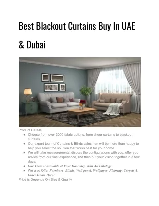 Best Blackout Curtains Buy In UAE & Dubai