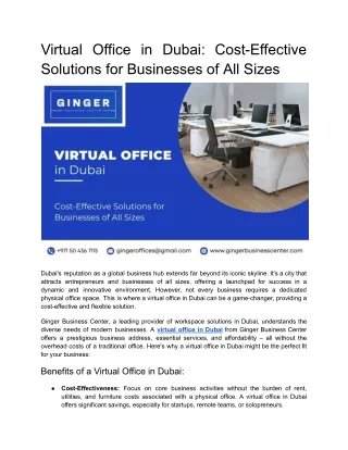 Virtual Office in Dubai_ Cost-Effective Solutions for Businesses of All Sizes