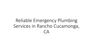 Reliable Emergency Plumbing Services in Rancho Cucamonga, CA