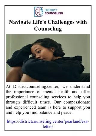 Navigate Life's Challenges with Counseling