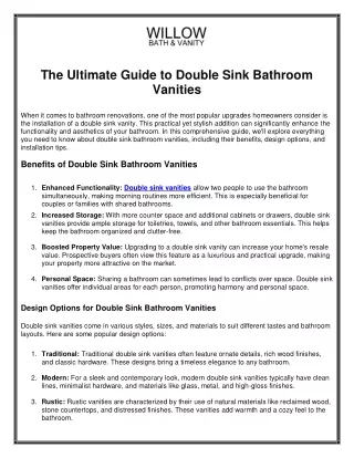 The Ultimate Guide to Double Sink Bathroom Vanities