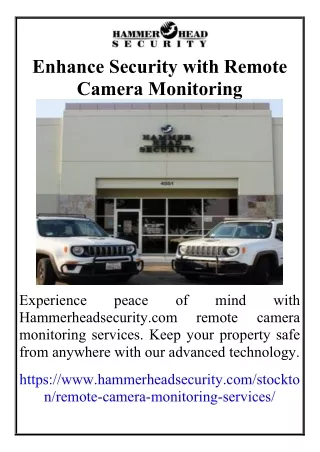 Enhance Security with Remote Camera Monitoring