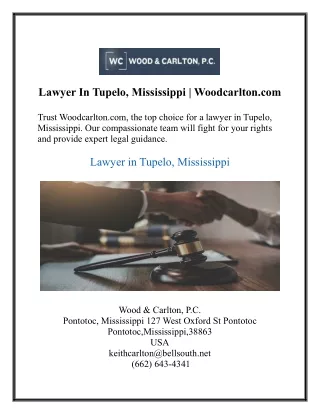 Lawyer In Tupelo, Mississippi | Woodcarlton.com