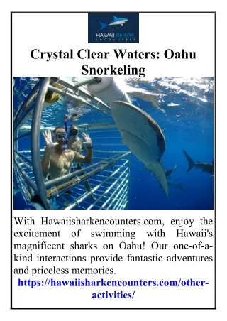 Crystal Clear Waters Oahu Snorkeling