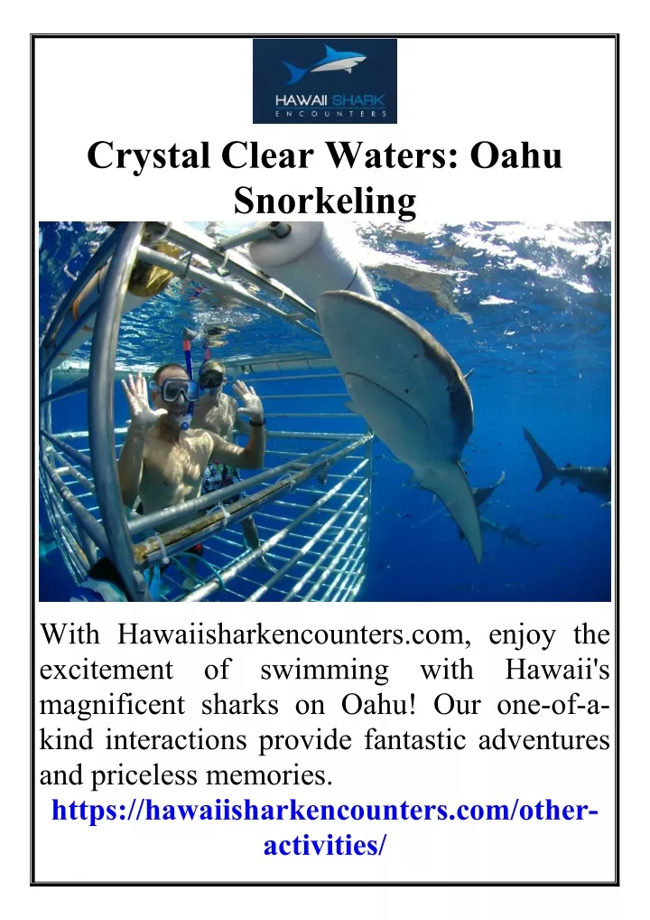 crystal clear waters oahu snorkeling