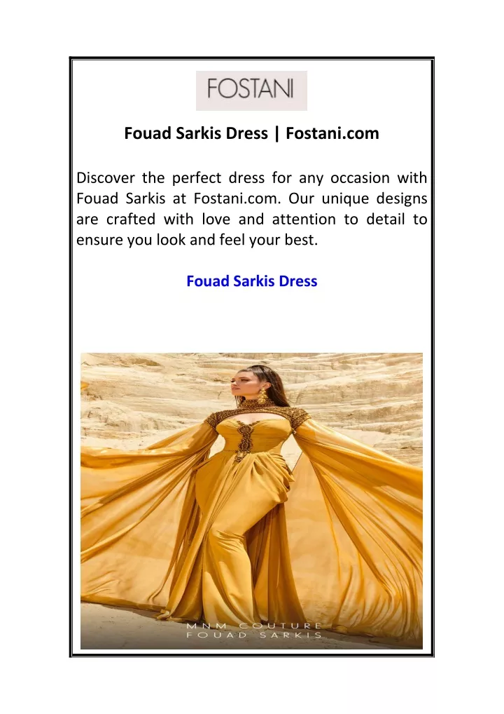 fouad sarkis dress fostani com