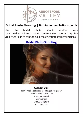 Bridal Photo Shooting  Ikonicmediasolutions.co.uk