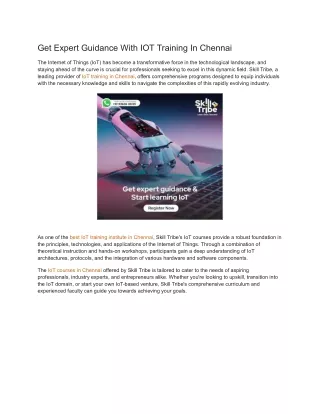 get expert guidance with iot training in chennai