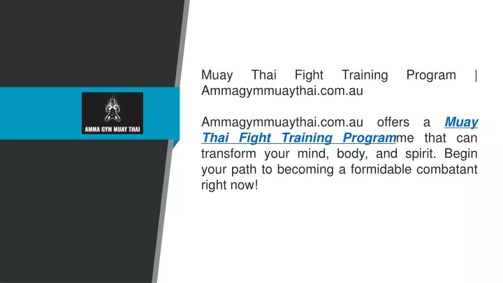 muay thai fight training program ammagymmuaythai