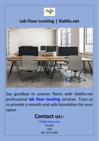 Lab Floor Leveling  Slabfix.net