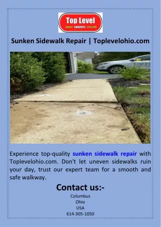 Sunken Sidewalk Repair  Toplevelohio.com