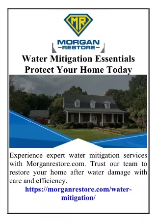 Water Mitigation Essential Protect Your Home Today