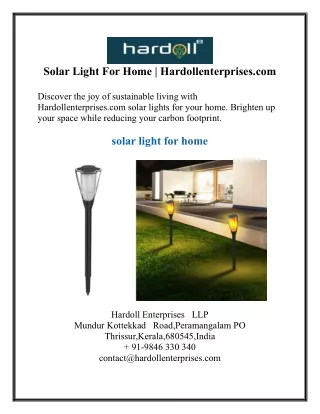 Solar Light For Home | Hardollenterprises.com