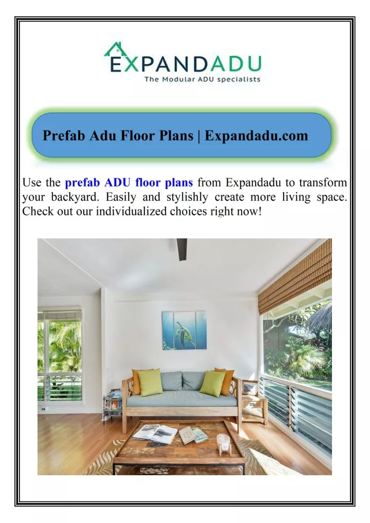 use the prefab adu floor plans from expandadu