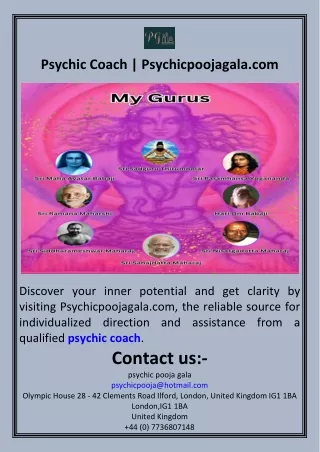 Psychic Coach  Psychicpoojagala.com