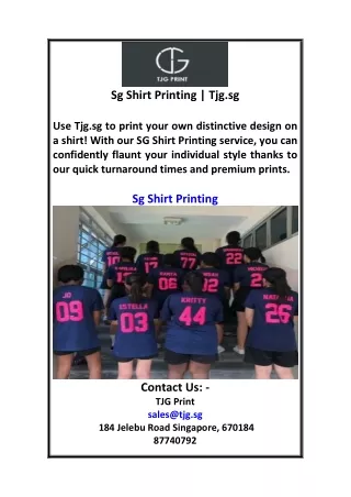 Sg Shirt Printing Tjg.sg