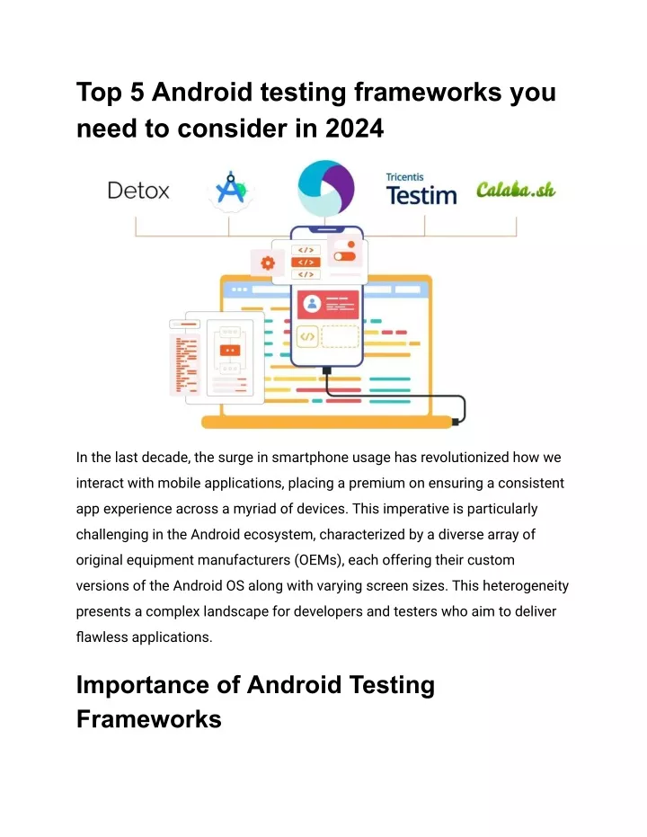 top 5 android testing frameworks you need