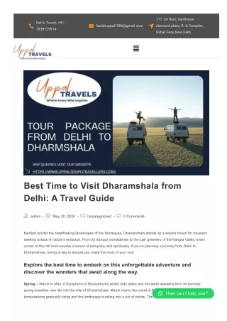 How is The Best Time to Visit Dharamshala from Delhi?