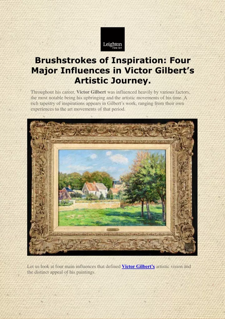 brushstrokes of inspiration four major influences