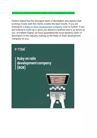 realize your dreams with the best ruby on rails