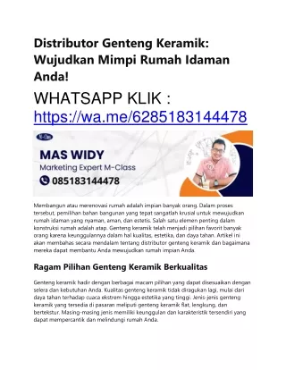 085183144478 Distributor Genteng Keramik salatiga