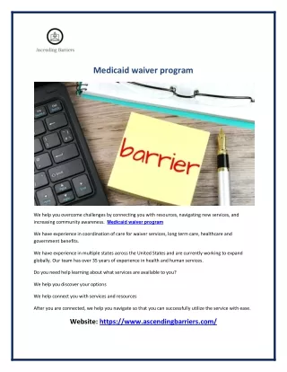 Medicaid waiver program