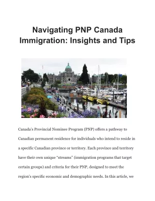 Navigating PNP Canada Immigration