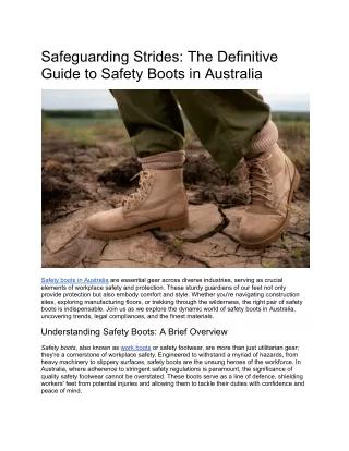 Safeguarding Strides - The Definitive Guide to Safety Boots in Australia