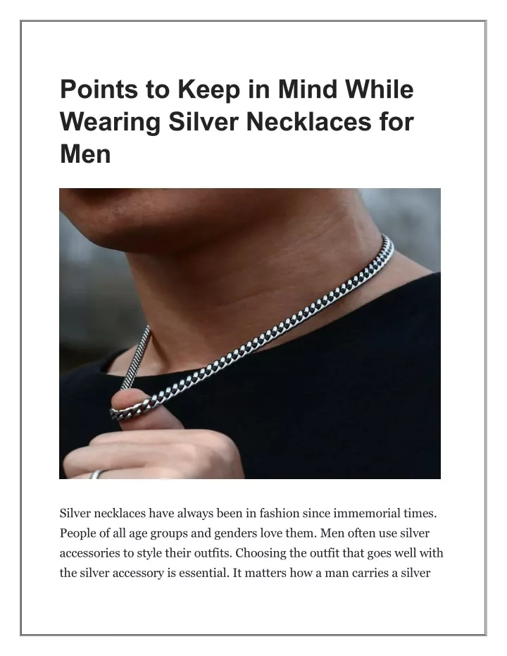 points to keep in mind while wearing silver