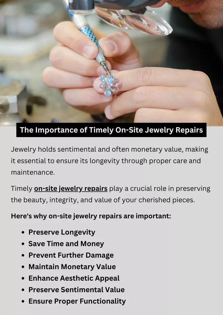 the importance of timely on site jewelry repairs