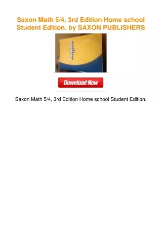 Saxon Math 5/4, 3rd Edition Home school Student Edition. by SAXON