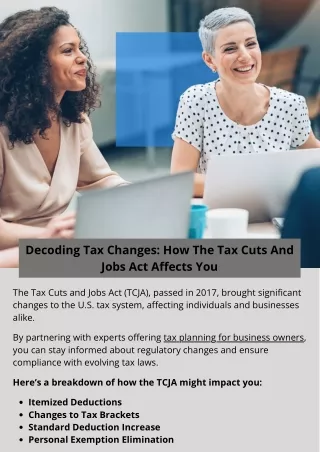 Decoding Tax Changes: How The Tax Cuts And Jobs Act Affects You