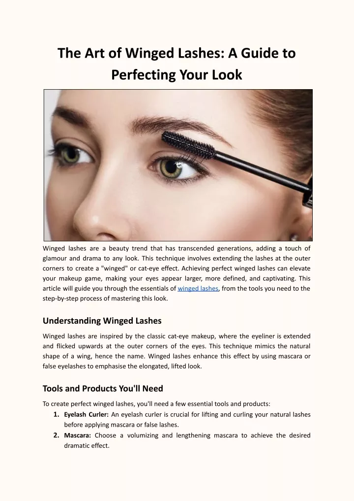 the art of winged lashes a guide to perfecting