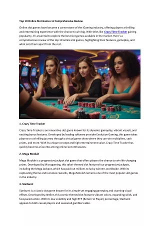 top 10 online slot games a comprehensive review