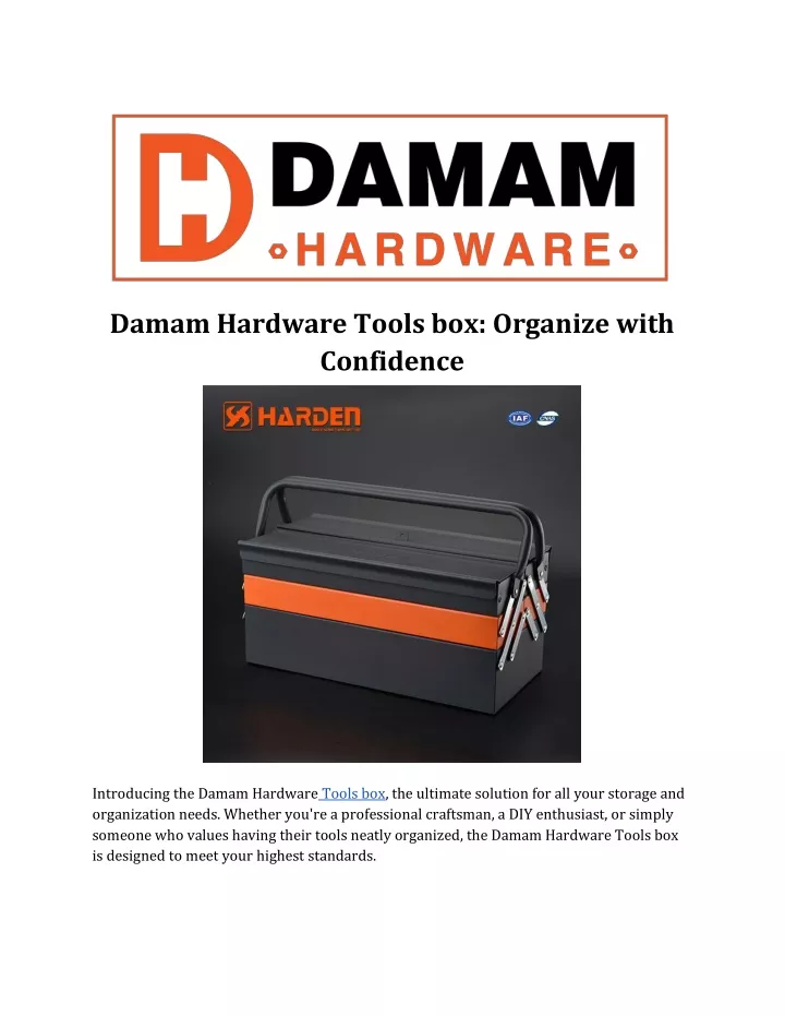 damam hardware tools box organize with confidence