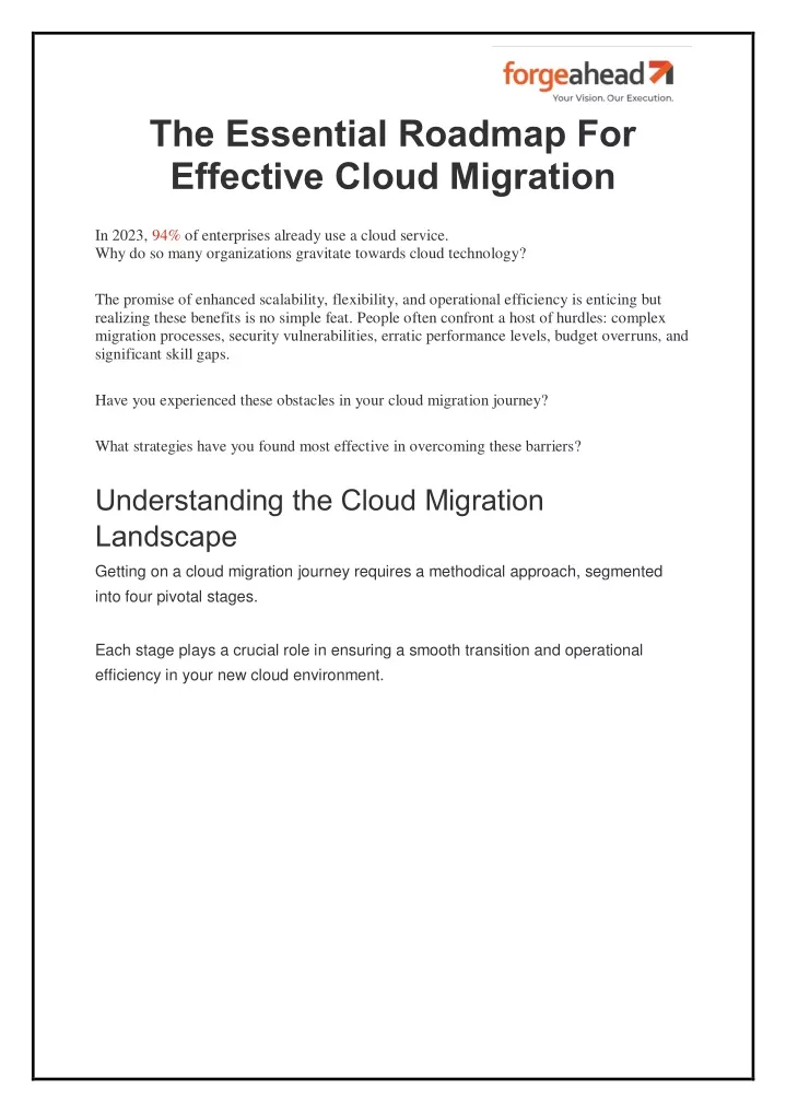 the essential roadmap for effective cloud